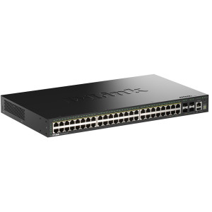 D-Link DGS-1530-52P 52-Port L2 Stackable Managed fanless PoE Switch, 48x Gigabit PoE, 4x 10G SFP+ Ports, zero touch provisioning